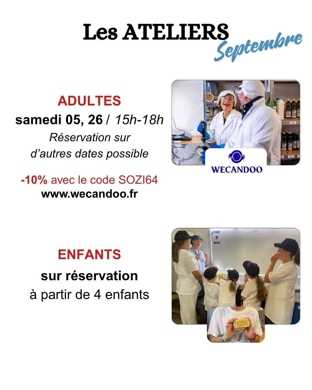 Dates des ateliers de fabrication de savon à froid pour adultes et enfants – savonnerie Les Savons de Solèn